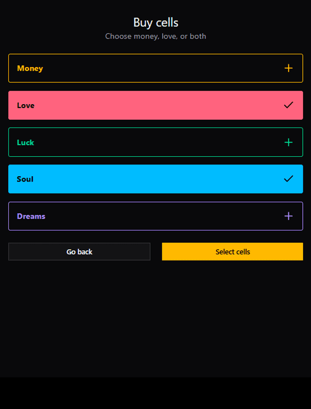 Select one or several cells - Step 1